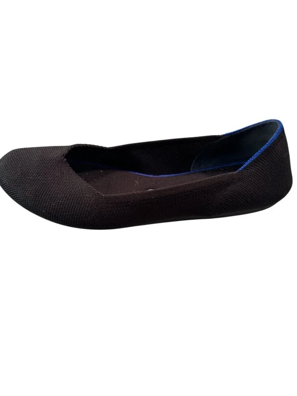 Rothys Ballet Flat Shoes Womens Electric Blue Halo Round Toe Knit Fabric Size 9